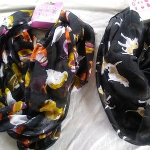 Beautful dog and bird scarves.